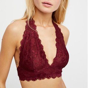 [Free People] Merlot Red Halter Bralette